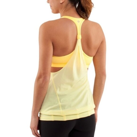 Lululemon Practice Freely TankMellow Lemon / Burning Yellow size 6 - Picture 1 of 8